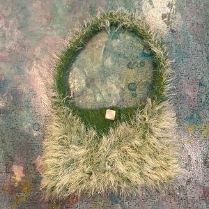 Handmade Fuzzy Green Handbag